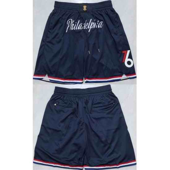 Men Philadelphia 76ers Navy Shorts  Run Small