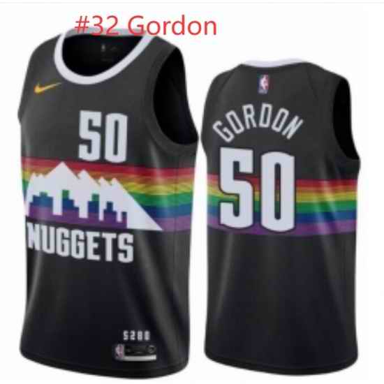 Men Denver Nuggets 32 Aaron Gordon Black City Edition Stitched Basketball Jersey