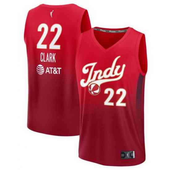 Men Indiana Fever  22 Caitlin Clark Red Rebel Edition Stitched Basketball Jersey