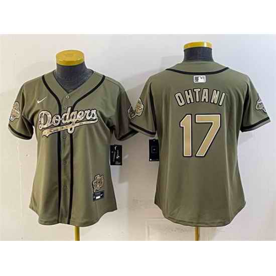 Women Los Angeles Dodgers  17 Shohei Ohtani Olive 2026 Military Appreciation Game Day