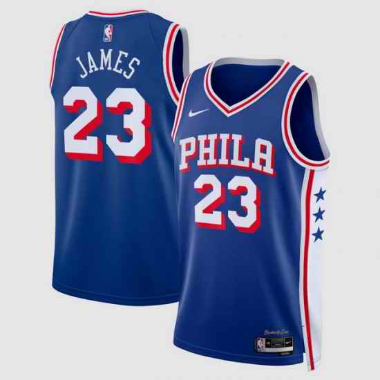 Men Philadelphia 76ers LeBron James Nike Royal Swingman Jersey Icon Edition