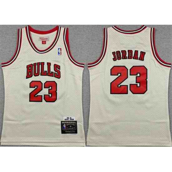 Youth Chicago Bulls  Michael Jordan White Stitched Basketball Jersey