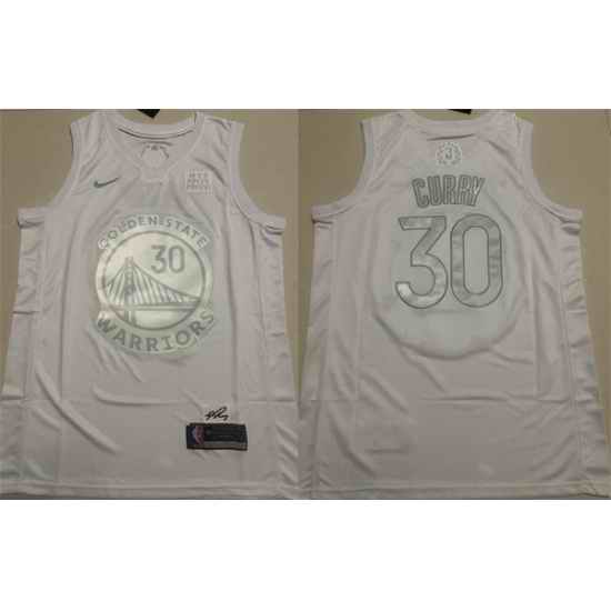 Men Golden State Warriors 30 Stephen Curry White Stitched Basketball Jersey