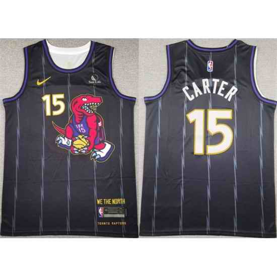 Men Toronto Raptors 15 Vince Carter Black 2025 Stitched Basketball Jersey