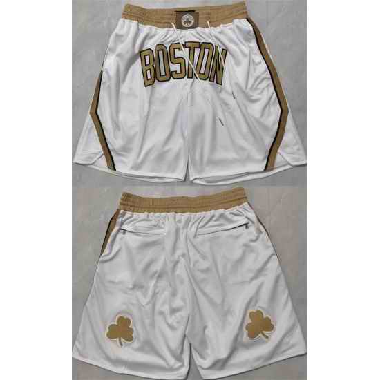 Men Boston Celtics Cream Shorts