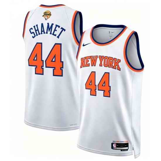 Men New Yok Knicks  44 Landry Shamet White 2026 Finals Patch Icon Edition Stitched Basketball Jersey
