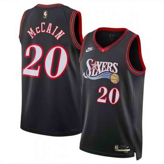 Men Philadelphia 76ers 20 Jared McCain Black 2025 Classic Edition Stitched Jersey
