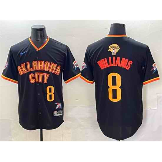 Men Oklahoma City Thunder 8 Jalen Williams Black 2025 Finals Vapor Stitched Baseball Jersey