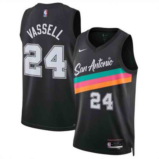 Men San Antonio Spurs 24 Devin Vassell Black 2025 26 City Edition Stitched Basketball Jersey