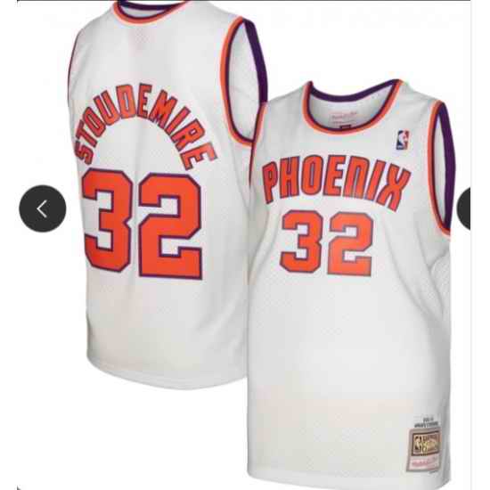 Phoenix Suns Amar e Stoudemire #32 White Mitchell Ness Stitched NBA Jersey