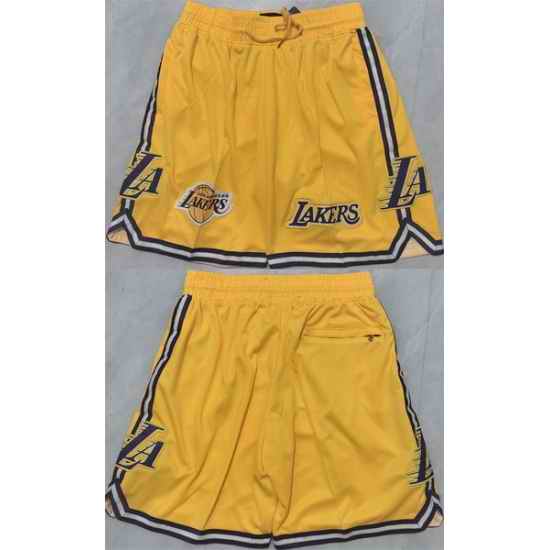 Men Los Angeles Lakers Yellow 2025 Shorts