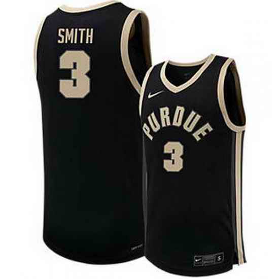 Men Purdue #3 Braden Smith Black NCAA Basketball Jersey