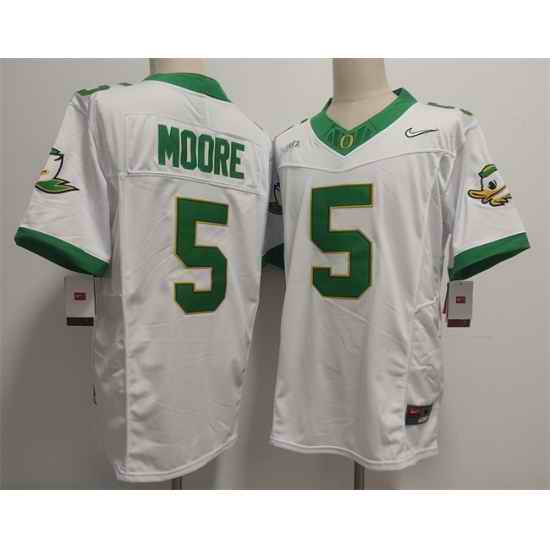 Men Oregon Ducks  5 Dakorien Moore White 2026 F U S E  Stitched Jersey