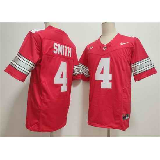 Men Ohio State Buckeyes  4 Jeremiah Smith Red F U S E  Limited Stitched Jersey