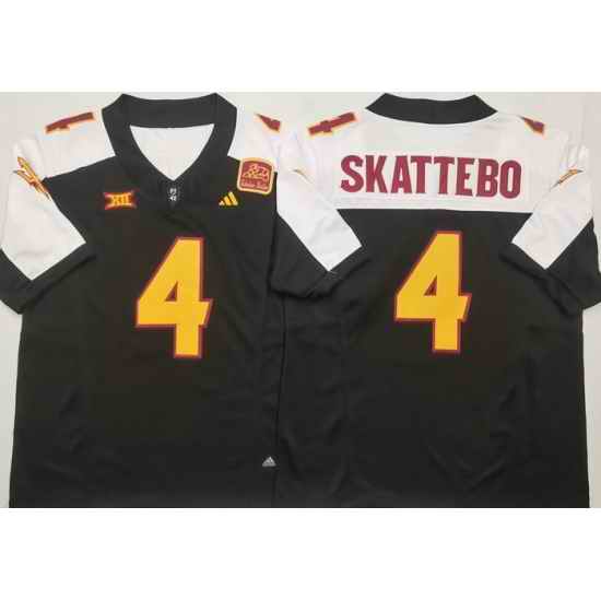Men Arizona Sun Devils Black White #4 Cam SKATTEBO White Stitched F U S E NCAA Jersey