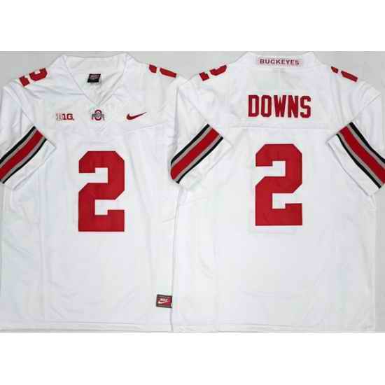 Men Ohio State Buckeyes 2 Caleb Downs White 2025 F U S E  Limited Stitched Jersey