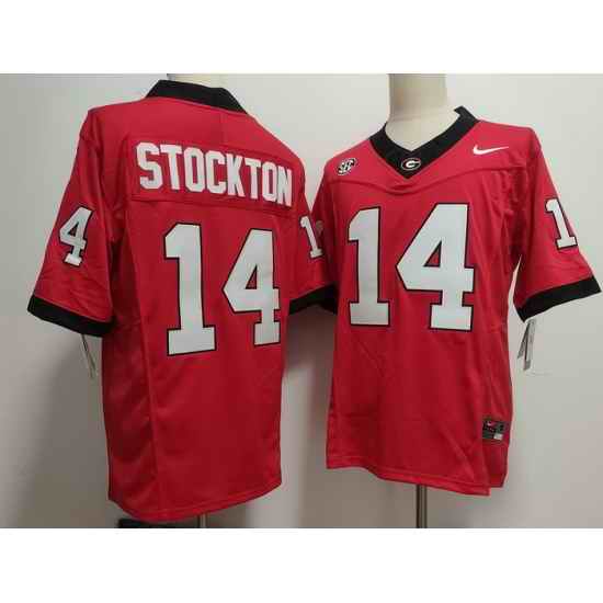 Men Georgia Bulldogs Nike Gunner Stockton #14 Red Home NCAA Football