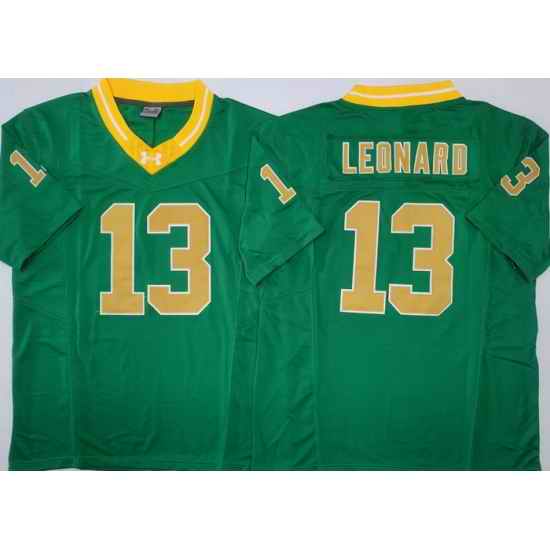 Men Norte Dame Fighting Irish Green #13 Riley LEONARD Stitched F U S E NCAA Jersey