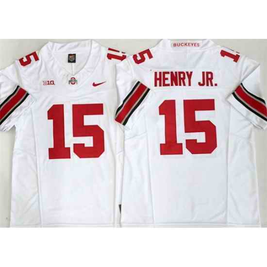 Men Ohio State Buckeyes 15 Chris Henry Jr White 2025 F U S E Limited Stitched Jersey