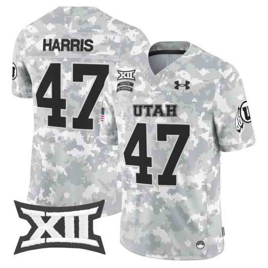 Men Women Youth Utah Utes 47 Kamala Harris 2024 Salute to Service Vapor Limited Jersey Arctic Camo All Stitched