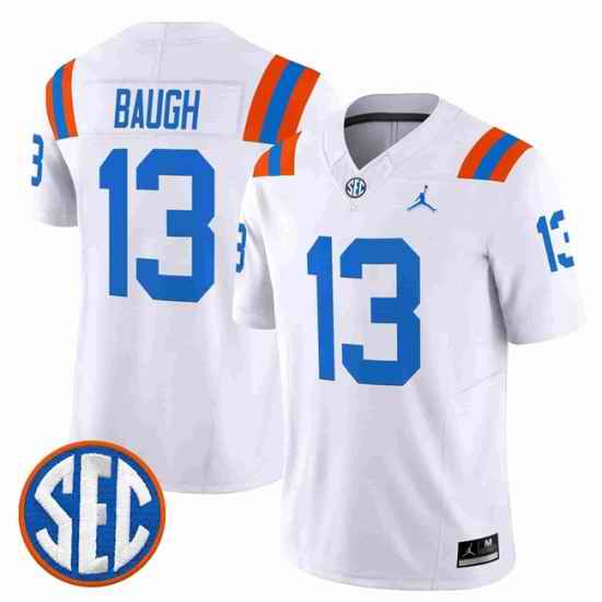 Men Florida Gators  13 Jadan Baugh White  1960s Throwback  F U S E  Vapor Limited Stitched Football Jersey