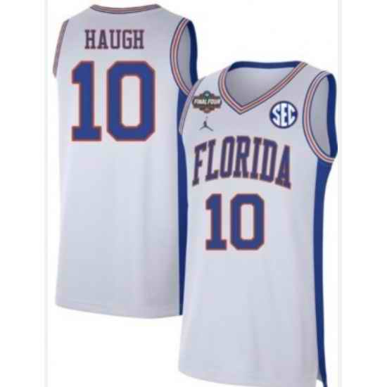 Men Florida Gators  10 Thomas Haugh White Stitched College Basketball Jersey