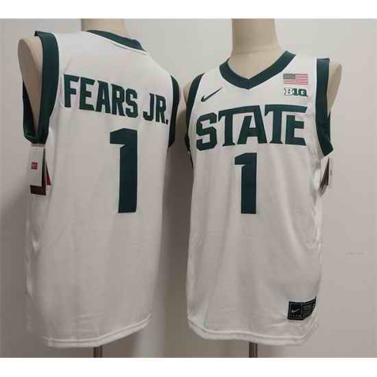 Men Michigan State Spartans Green  1 Jeremy Fears Jr  White Stitched Jersey