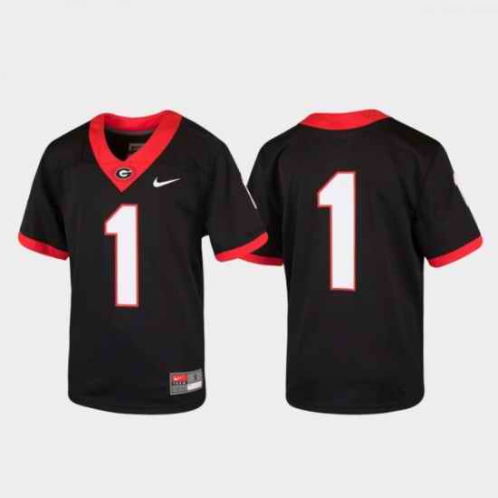 University of Georgia #1 Kids Jersey Black College Untouchable Football