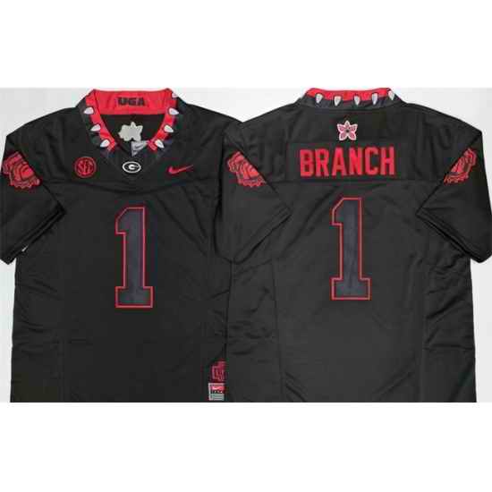 Georgia Bulldogs  1 Zachariah Branch White 2026 F U S E  Stitched Jersey
