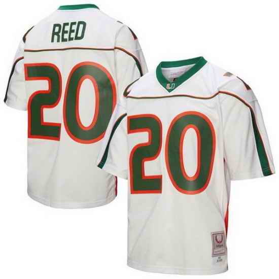 Men Miami Hurricanes Active Player Custom White 2001 Stitched Football Jersey