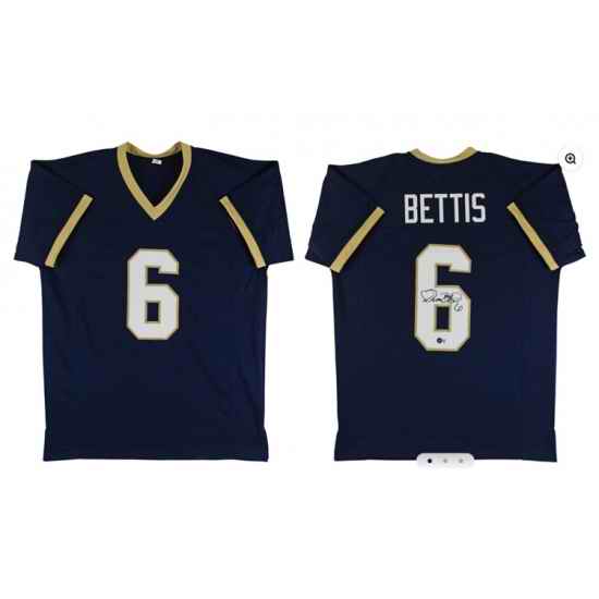 Men Notre Dame Jerome Bettis Navy Blue Jersey