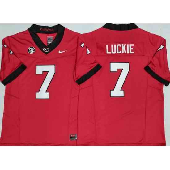 Georgia Bulldogs 7 Lawson Luckie Red 2025 F U S E  Stitched Jersey
