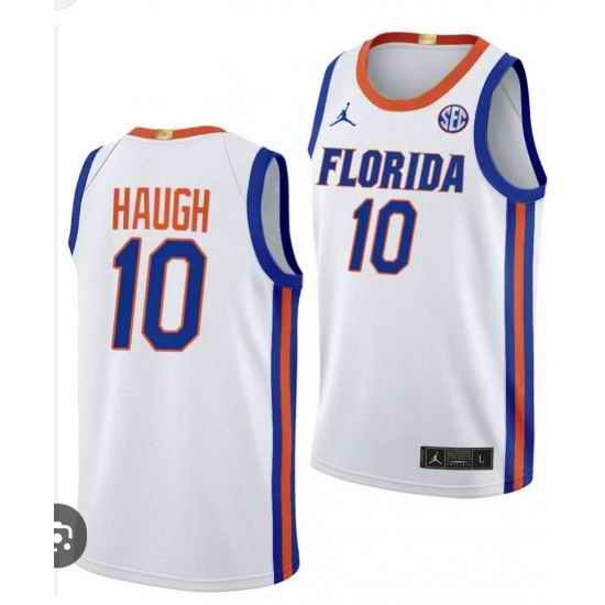 Men Florida Gators  10 Thomas Haugh White Limited College Basketball Jersey