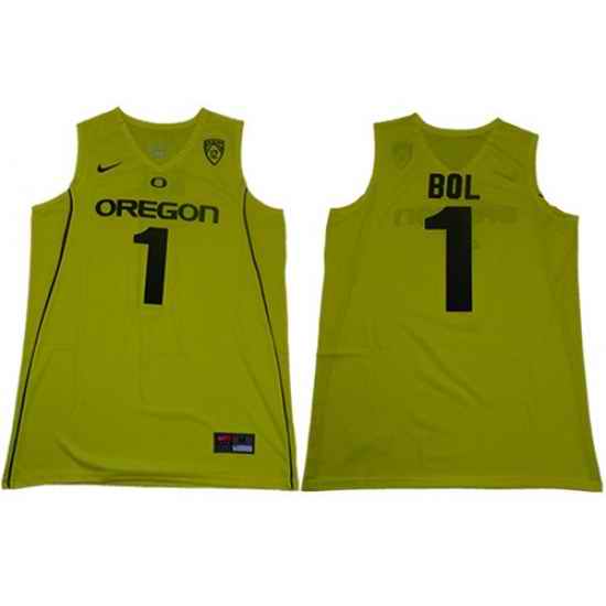 Ducks 1 Bol Bol Yellow Limited Stitched College Jersey
