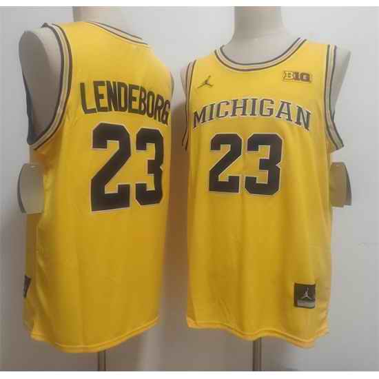Men Michigan Wolverines  Yaxel Lendeborg Yellow Vapor Limited Stitched Football Jersey