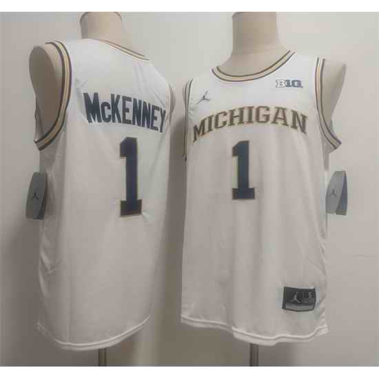 Men Michigan Wolverines  1 Trey McKenney White 2026 Vapor Limited Stitched Football Jersey