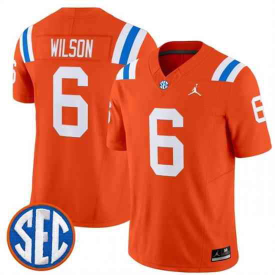 Men Florida Gators  6 Dallas Wilson Orange  1960s Throwback  F U S E  Vapor Limited Stitched Football Jersey