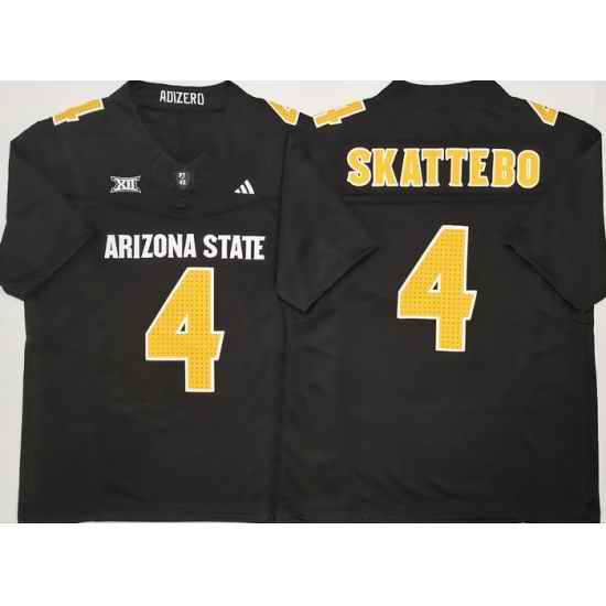 Men Arizona Sun Devils Black #4 Cam SKATTEBO White Stitched F U S E NCAA Jersey