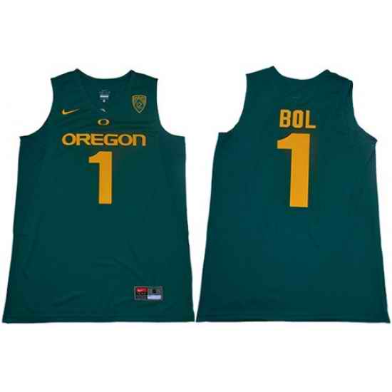 Ducks 1 Bol Bol Dark Green Limited Stitched College Jersey