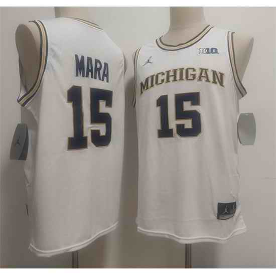 Men Michigan Wolverines  15 Aday Mara White 2026 Vapor Limited Stitched Football Jersey