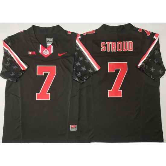 Men Ohio State Buckeyes Black # 7 C.J. Stroud Black Stitched F U S E NCAA Jersey