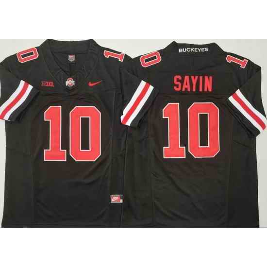 Men Ohio State Buckeyes #10 Julian Sayin Black Stitched F U S E NCAA Jersey II