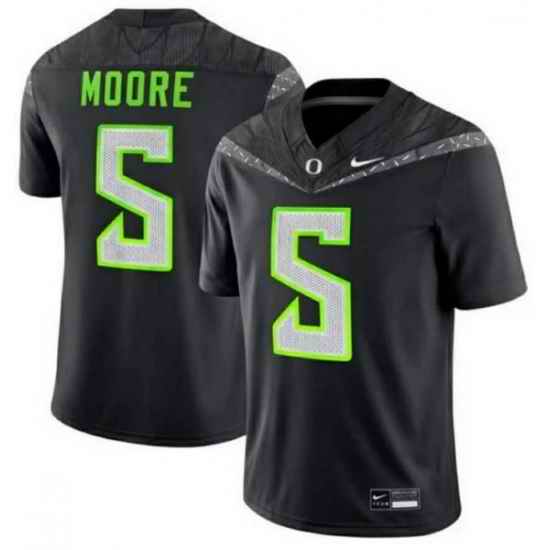 Men Oregon Ducks 5 Dakorien Moore Black 2024 F U S E Stitched Jersey