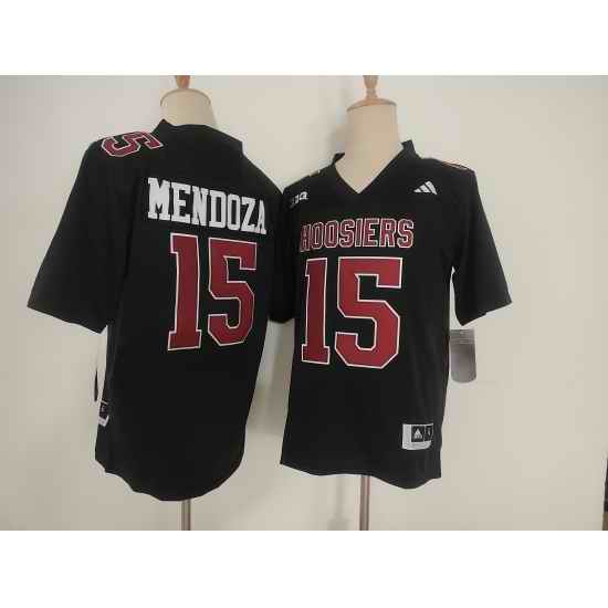 Men Indiana Hoosiers 15 Fernando Mendoza Black Stitched Basketball Jersey