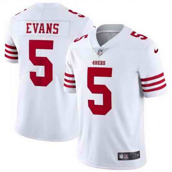 Men San Francisco 49ers  5 Mike Evans White 2026 Vapor Untouchable Limited Stitched Football Jersey