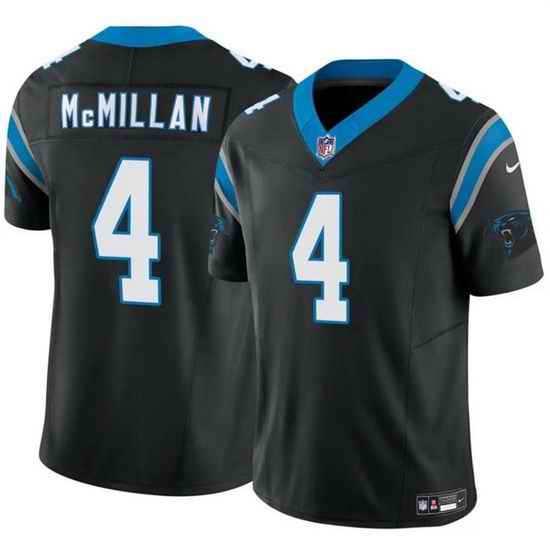 Men Carolina Panthers 4 Tetairoa McMillan Black 2025 Draft F U S E  Vapor Limited Stitched Football Jersey