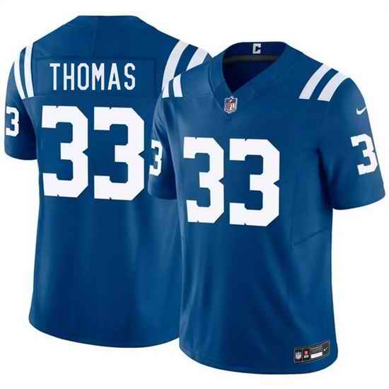 Men Indianapolis Colts  33 Juanyeh Thomas Blue 2026 F U S E  Vapor Limited Stitched Football Jersey