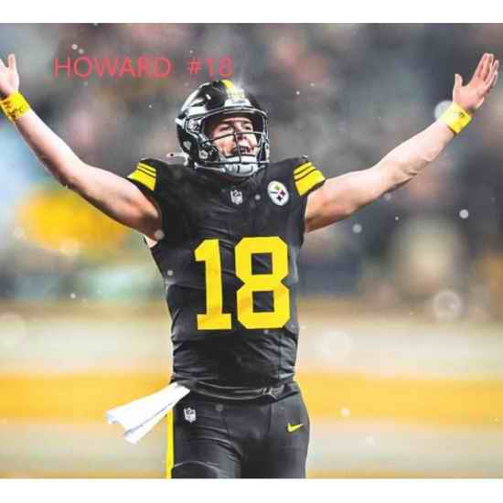 Steelers #18 HOWARD Rush Black Jersey