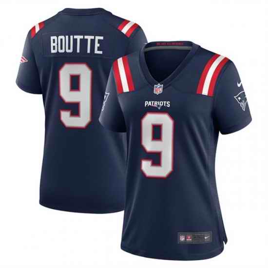 Women New England Patriots 9 Kayshon Boutte Navy 2025 Stitched Game Jersey