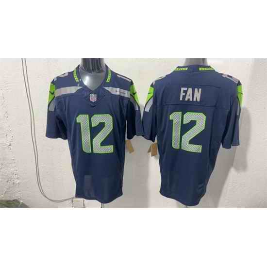 Men Seattle Seahawks 12 Fan Navy 2026 F U S E Vapor Untouchable Limited Stitched Football Jersey